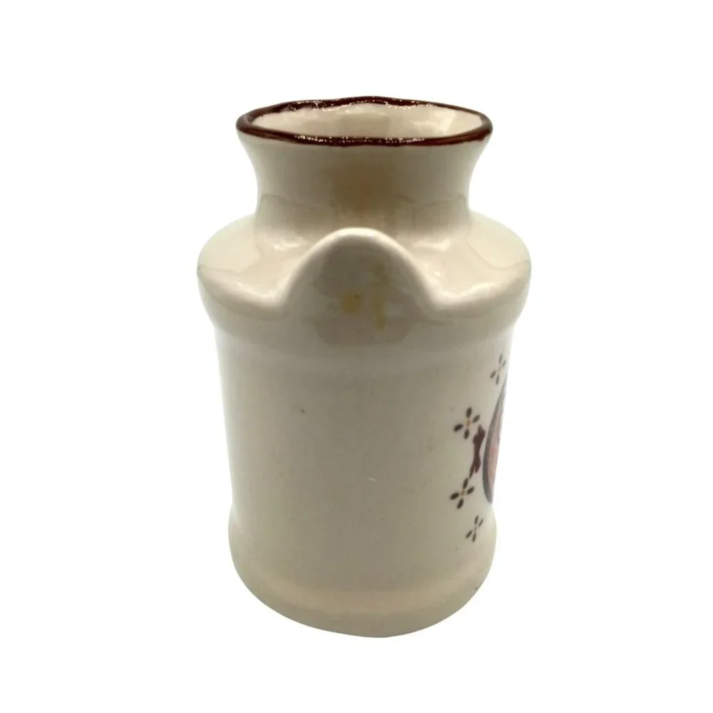 Milk Jug Vintage Vase Jar 4.5 inch Ceramic Farmhouse Country Charm Happy Cat